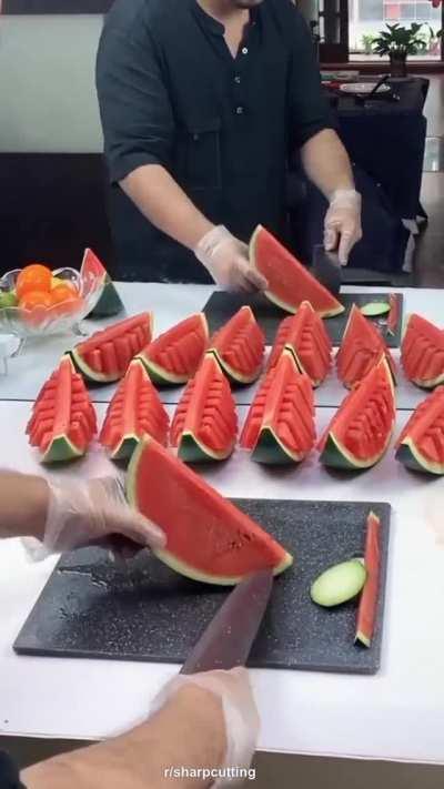 Intricately prepared melon