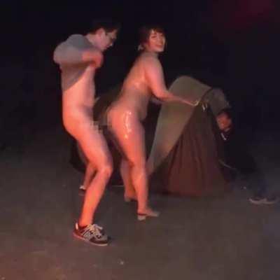 MILF is out camping with the crew