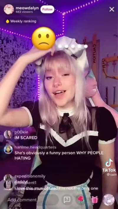 Yes she is the same person that dresses up as a purple dog 😔