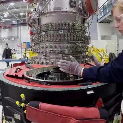 Assembly of a Rolls Royce Perl15 engine for and aircraft.