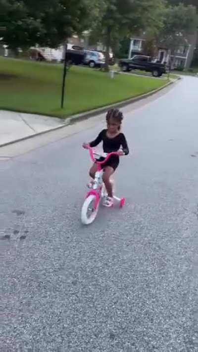 Because she could not win the race against a fuckin car