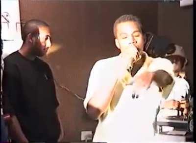 19 year old Kanye West rapping in NYC (1996)