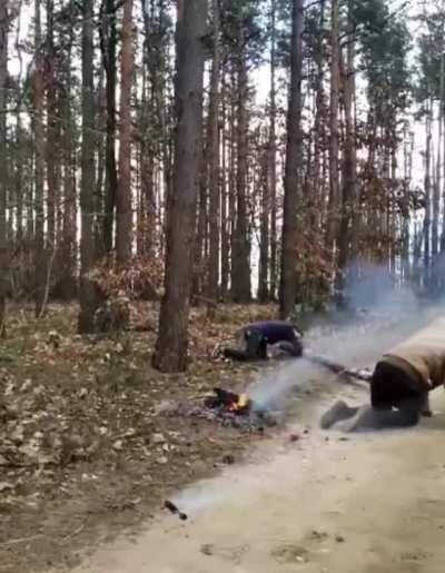 Trying to break a tree in half and got clotheslined instead.