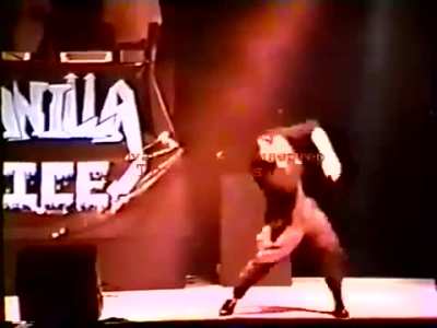 Vanilla Ice dancing like a madman in 1989, just one year before 