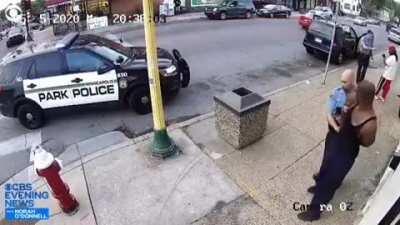 Restaurant security footage shows a cuffed George Floyd being taken into custody without resisting arrest