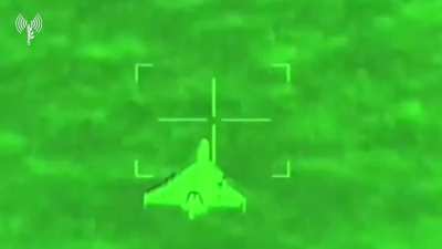 Israeli combat helicopter intercepts an Iranian drone earlier today