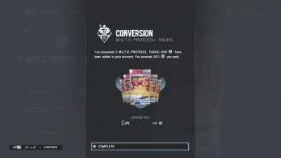 You can convert extra event packs into R6 credits