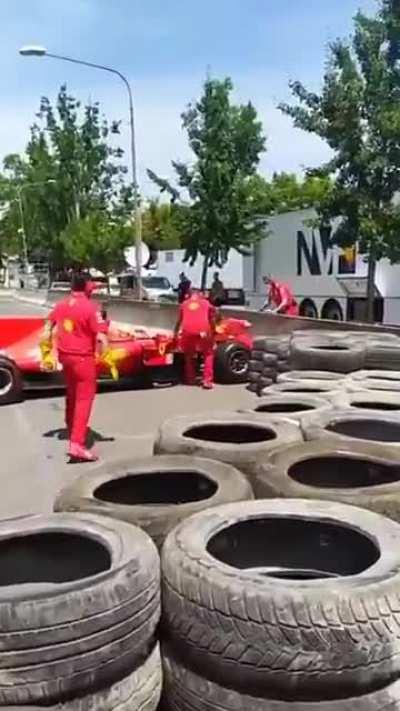 Ferrari running into a person