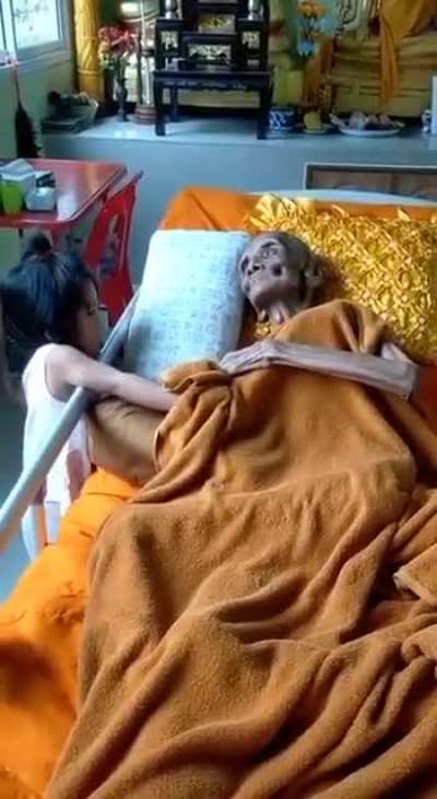 Luang Pho Yai, a Thai Buddhist monk when he was 109 years old
