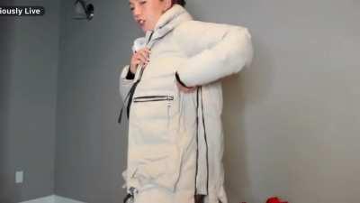 Amazon Live modeling a jacket