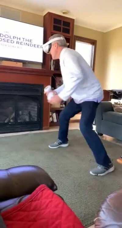 Didn’t even know how many shots he had before it was too late... (showed the family VR for thanks giving)