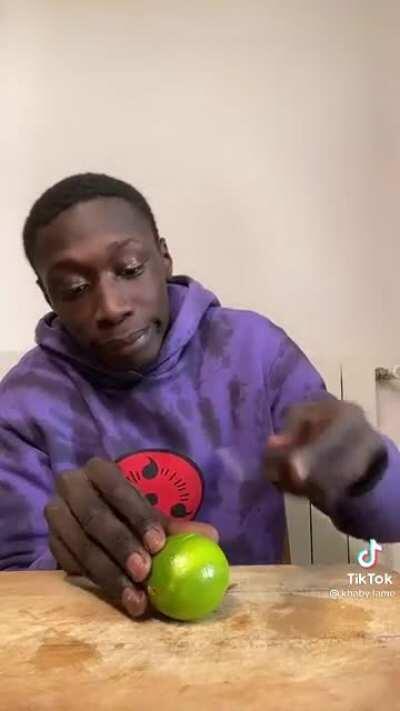 The way the guy cuts that lime