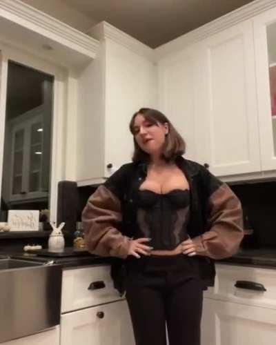 Kenzie in a black corset _