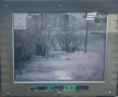 Azov BTR-4 runs into some lost Russian infantry in Mariupol, date unknown