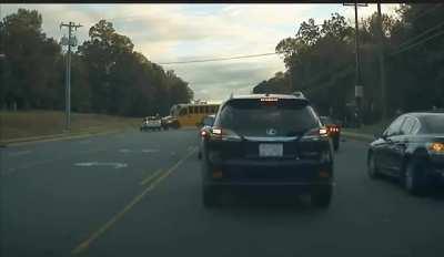 Overtaking is forbidden but this idiot decides to do it anyway - crashes into a bus