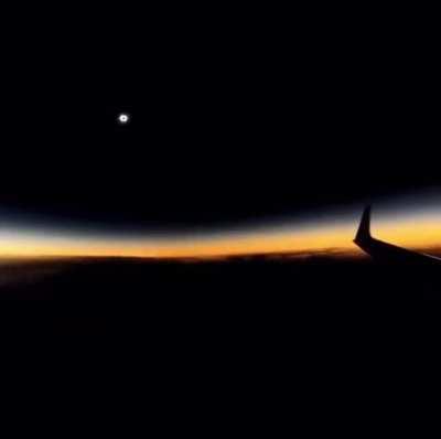 View of an eclipse from an airplane