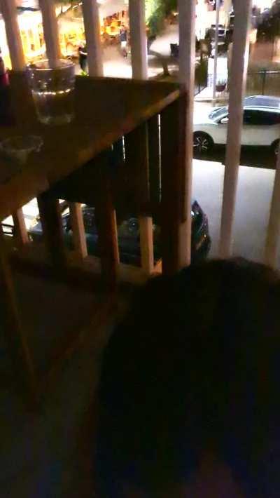 Sucking off my BF on exposed balcony with tourists walking by