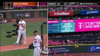 [Highlight] Adley Rutschman switches sides for the bonus round and finishes his first round of the derby with 27 home runs!