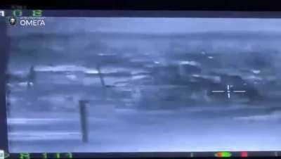 A sniper of the 2nd Separate Detachment of Omega TsP lands hits on multiple Russian soldiers as seen on thermals. 