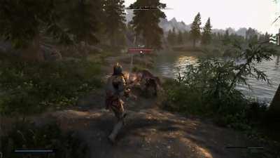 Skyrim with Modern Third Person Combat.