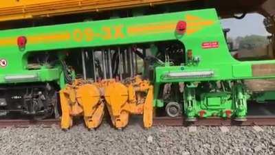 This 3x Dynamic Tamping machine makes me very anxious. [ Location: Somewhere along the WDFC, India ]