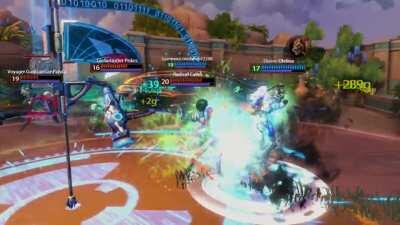 We tried going for the hardest hitting basic (didn't have all the buffs on me but still)