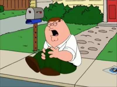 Peter Griffin falling but it's the Dune soundtrack