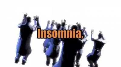 The actors while a medication ad describes the side effects: