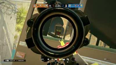 Saw this angle in a CoconutBrah Video, when the site is armory/archives, use the arrow to line up a shot on the door which may kill someone holding the sandwich half wall.