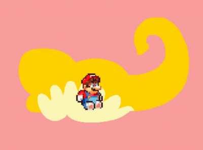 Elephant Mario pixel art