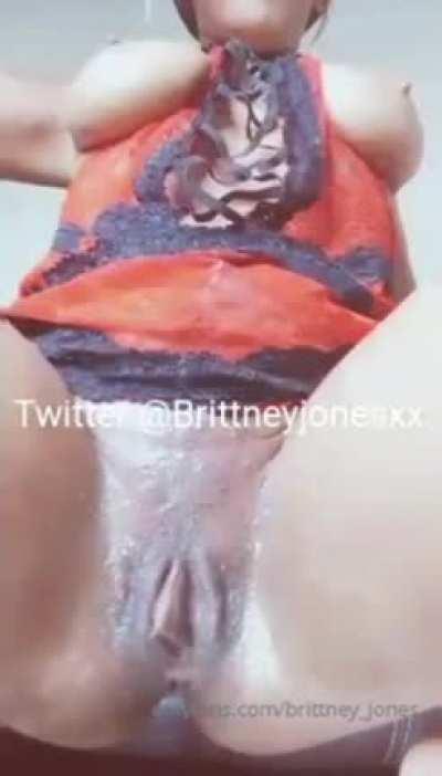 Brittney Jones playing with her holes