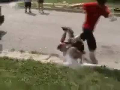 American History X style, fight ending.