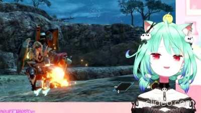 Rushia vibing to Monster Hunter cooking tune