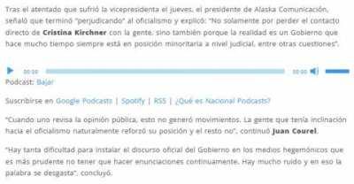 No se sorprendan si el Gobierno de repente deja de hablar del atentado: Llegaron las encuestas (Pablo Courel, encuestador kirchnerista): El atentado y su reacción terminaron perjudicando al oficialismo: 