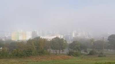 Time-lapse Of Downtown Revealing Itself From the Fog This Morning