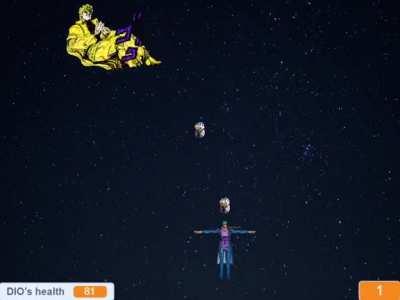 Insprired by u/Rune_NV ! I made a bad DIO vs Jotaro shooter in Scratch