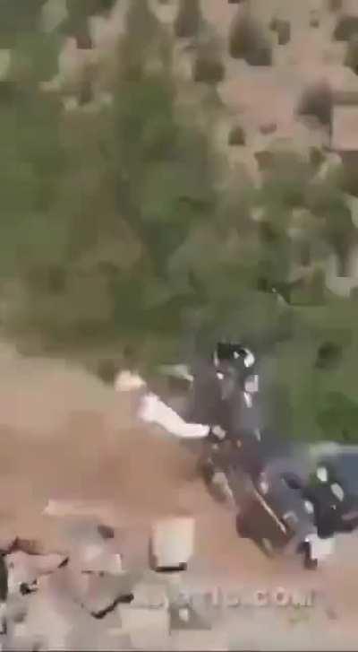 Biker Tries To Transverse Narrow Edge, Loses Balance And Falls