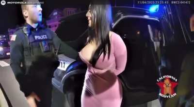 Large breasted woman gets arrested for DUI