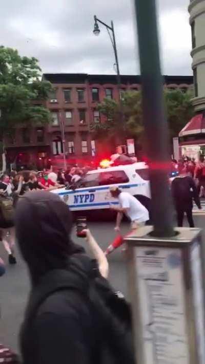 NYPD vehicles running over protestors