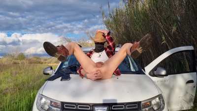 Playing in the woods takin the risk to get caught, but I love it