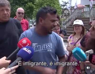 André Ventura confrontado por imigrante.