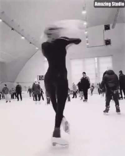 The fastest spin on ice skates is 342 RPM