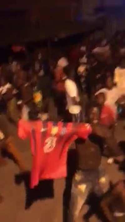Chelsea fans in Africa celebrate winning the UCL