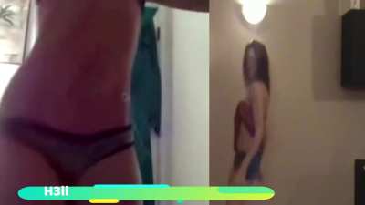 Fit white girl (left) takes on latina model May Line (right)