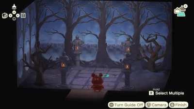 Just noticed a cool detail, when you have the graveyard wall and turn the lights off, you might see a ghost appear somewhere... D: