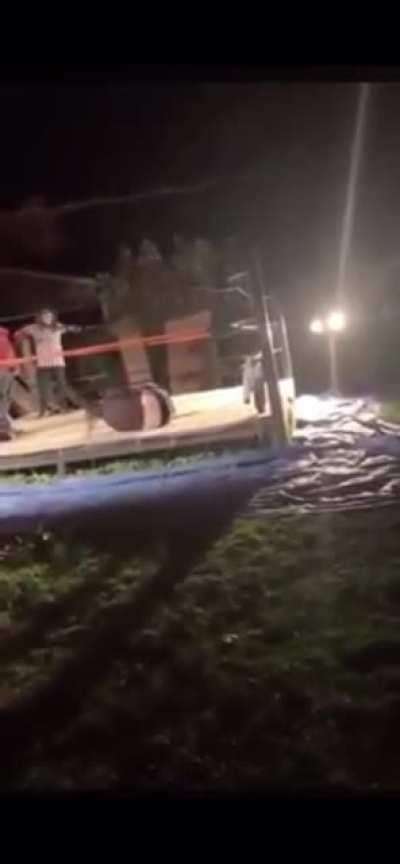 Backyard wrestler simultaneously snaps both of his legs at once [NSFW]