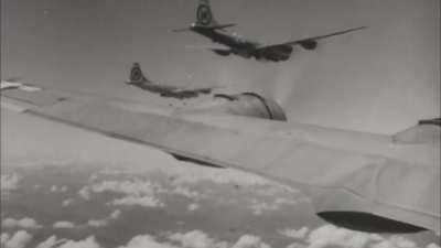 92nd Bomb Group B-29 Superfortress heavy bombers in action over Korea in 1950