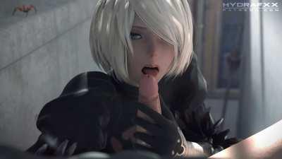 Getting a Blowjob from 2B (Nier: Automata) [HydraFXX]