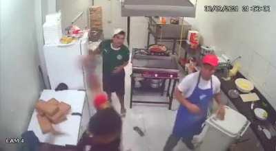 The thief almost ended up as a sieve