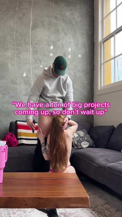 I have to stay late at the office again tonight, sorry babe...at least I have supportive coworkers.